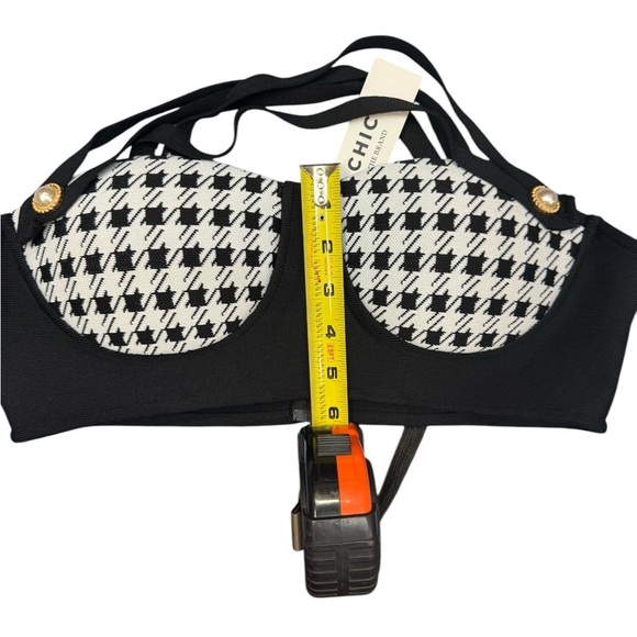 CHIC THE BRAND.Black and White Gingham Bikini with High-Waisted Bottoms - Picture 7 of 16
